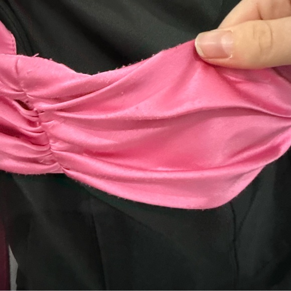 Anthropologie Hutch Dress Serina Maxi Gown Column Pink Bow in Black - Picture 9 of 14